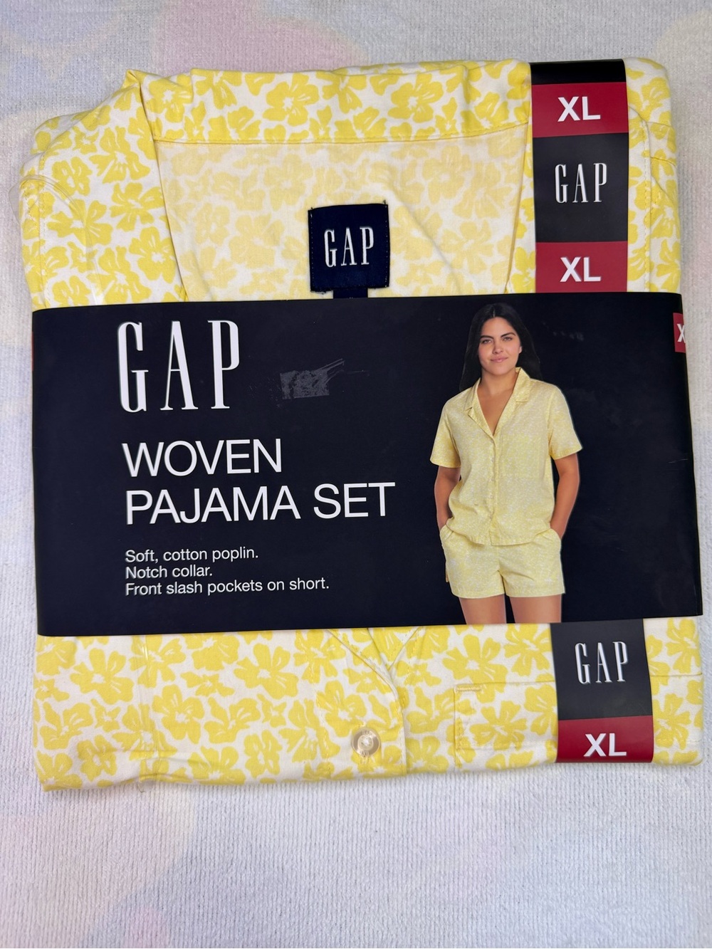 GAP Women’s 2-Piece Woven Pajama Set XL Yellow NWT